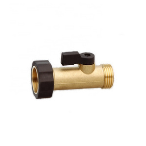 Hot product outlet hose connector coupling with shut off safety ball valve