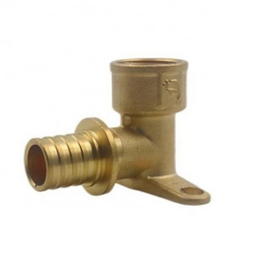 Female hose brass 90 degree elbow pex wall plate elbow