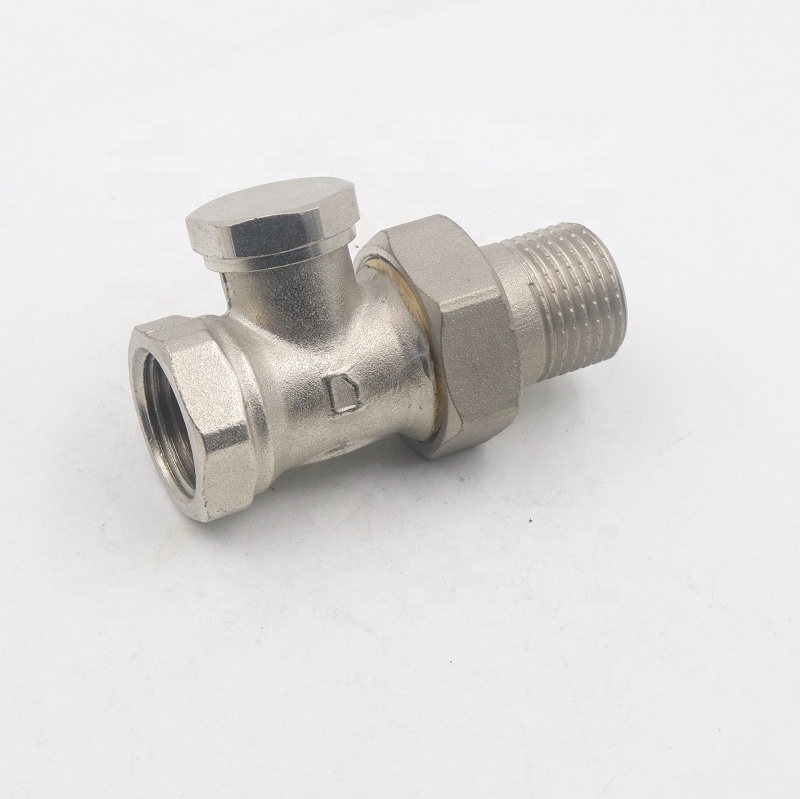 Metal seal brass female thread straight radiator valve