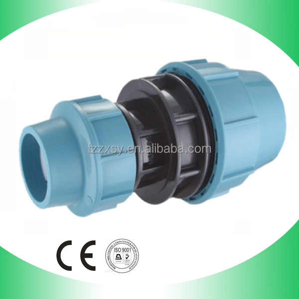 Wholesale high quality corrosion resistant high pressure plastics PP HDPE compression plastic pipe fittings