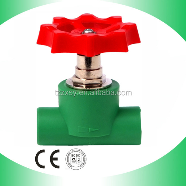 Factory wholesale all size PPR pipe and fittings brass ball Stop Valve Plumbing Supplies with handle Stop Valve