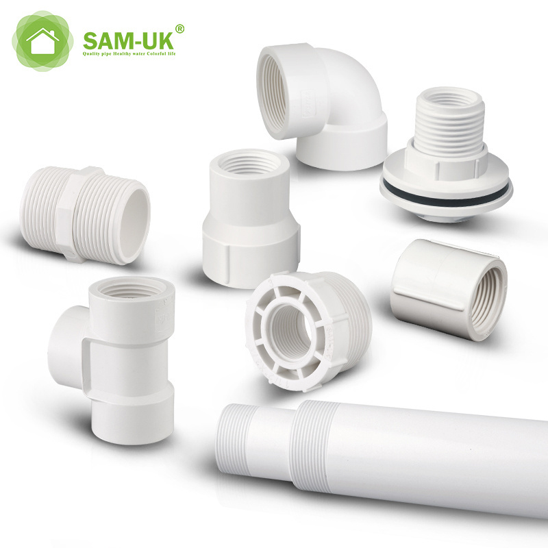 The factory wholesale produces PVC threaded joints and plastic pipe threaded plugs