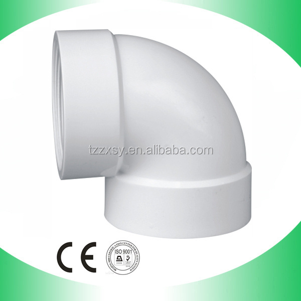 PVC plastic pipe fittings with male and female joints