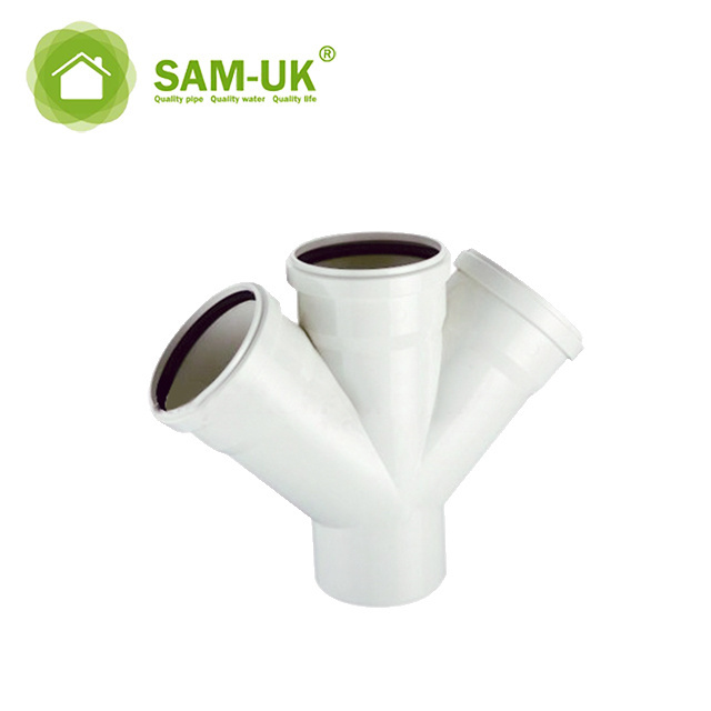 Factory produces high temperature injection pvc plastic drainage cross joint pipe and fittings