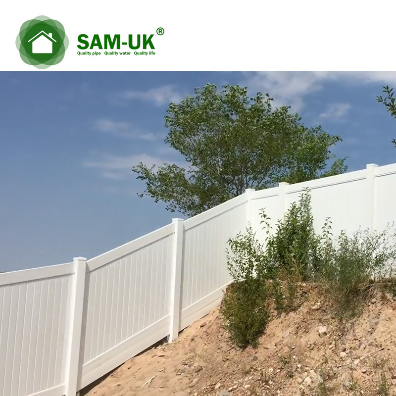 SAM-UK High quality easy to assemble white plastic UV Protection Vinyl PVC Used Privacy Fence For House And Garden