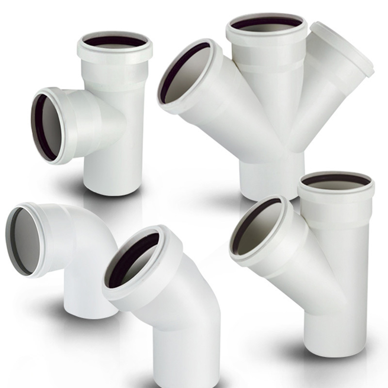 Factory produces high temperature injection pvc plastic drainage cross joint pipe and fittings