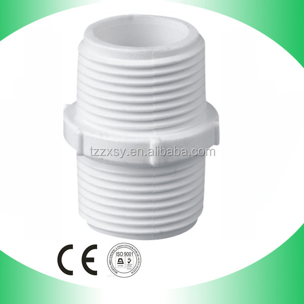 PVC plastic pipe fittings with male and female joints