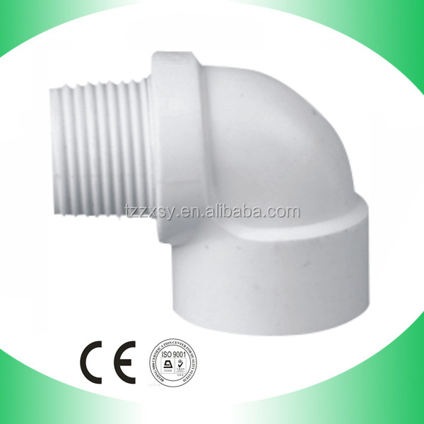 PVC plastic pipe fittings with male and female joints