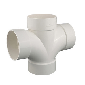 Strength factory can produce 4 way DWV tripple pvc plastic water drain hose coupling pipe fitting