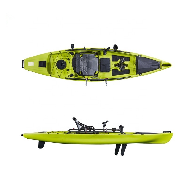 3.7m long single foot pedal powered engine powered plastic boat&canoe&kayak&kajak