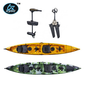 Wholesale 15ft plastic sit on top free hands foot pedal drive fishing kayak with electric trolling motor optional