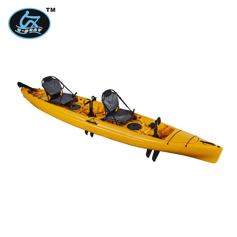 Wholesale 15ft plastic sit on top free hands foot pedal drive fishing kayak with electric trolling motor optional