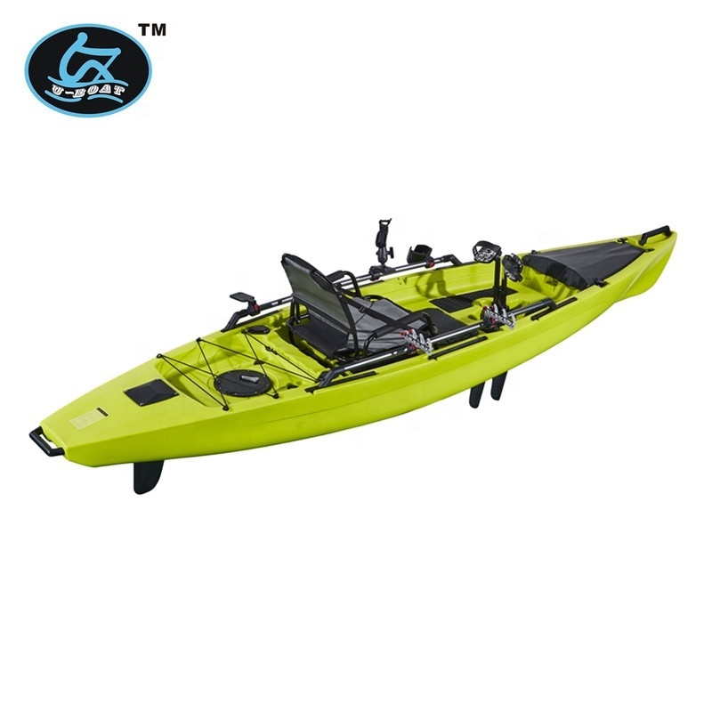 3.7m long single foot pedal powered engine powered plastic boat&canoe&kayak&kajak