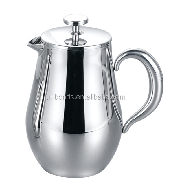 Stainless Steel French Press Coffee Maker 18/10 Bonus Stainless Steel Screen (1000ML)