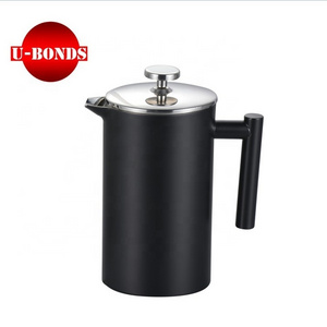 top seller 2021 black color coffee plunger stainless steel french coffee maker