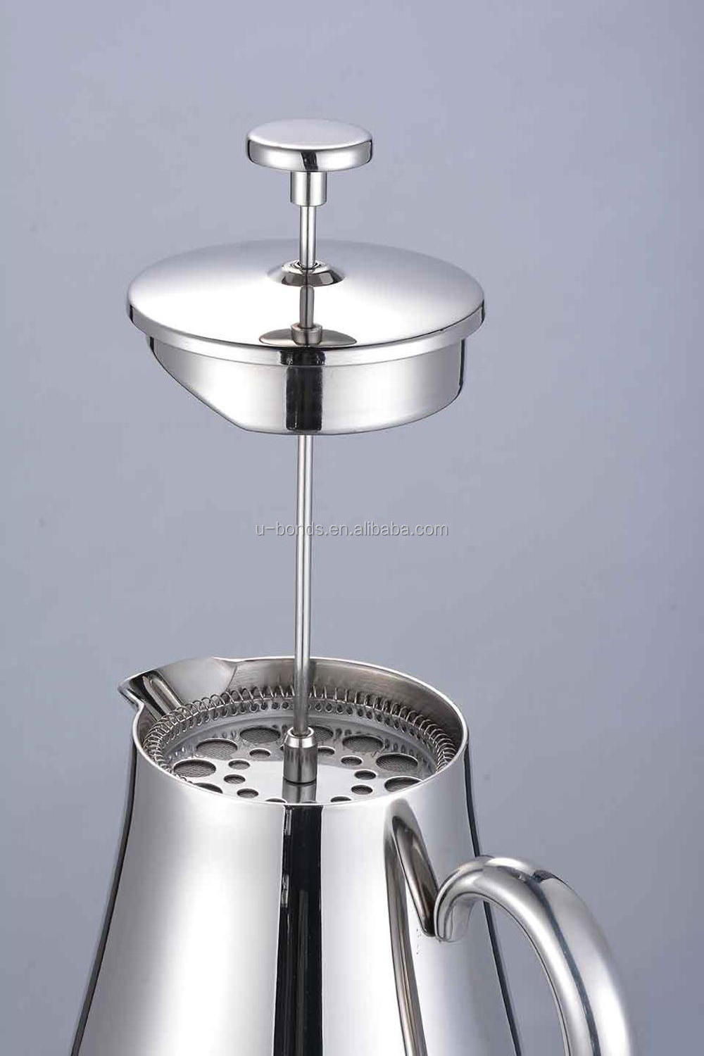 Stainless Steel French Press Coffee Maker 18/10 Bonus Stainless Steel Screen (1000ML)