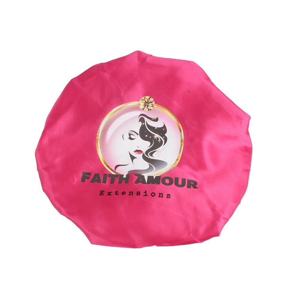 Brand custom logo designer  matching satin silk hair bonnets printed for women