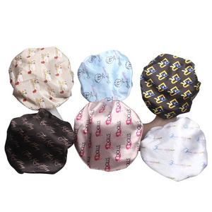 Brand custom logo designer  matching satin silk hair bonnets printed for women