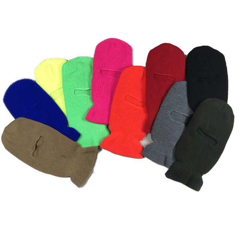 Wholesale full face ski masks plain one hole balaclava knit ski mask for winter