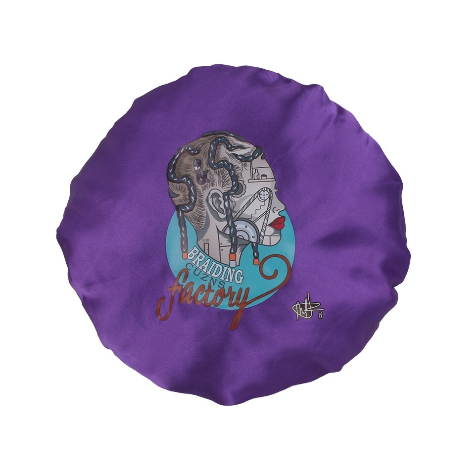 Brand custom logo designer  matching satin silk hair bonnets printed for women