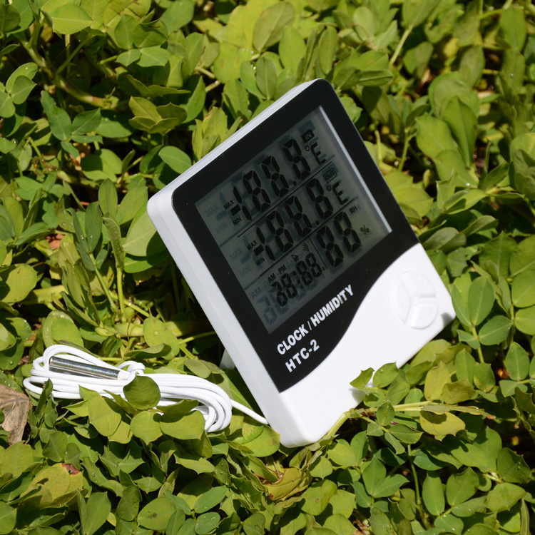 HTC -2 Digital Temperature Humidity Meter/Outdoor Thermometer Hygrometer with clock