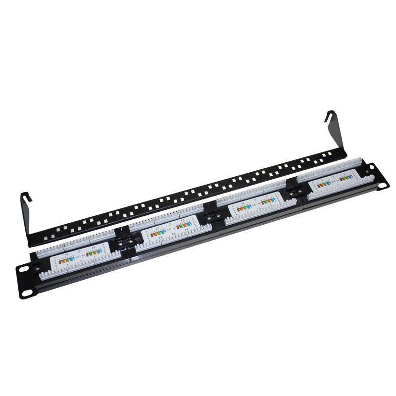 24 Port 1U Wall Mount Rack Mountable RJ45 CAT5e Patch Panel