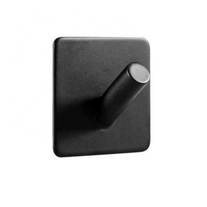 Black Metal Aluminum Hook Adhesive Robe Key Hook Stainless Steel Coat Hanger Self Adhesive Sticky Wall Hook for Clothes Hanger