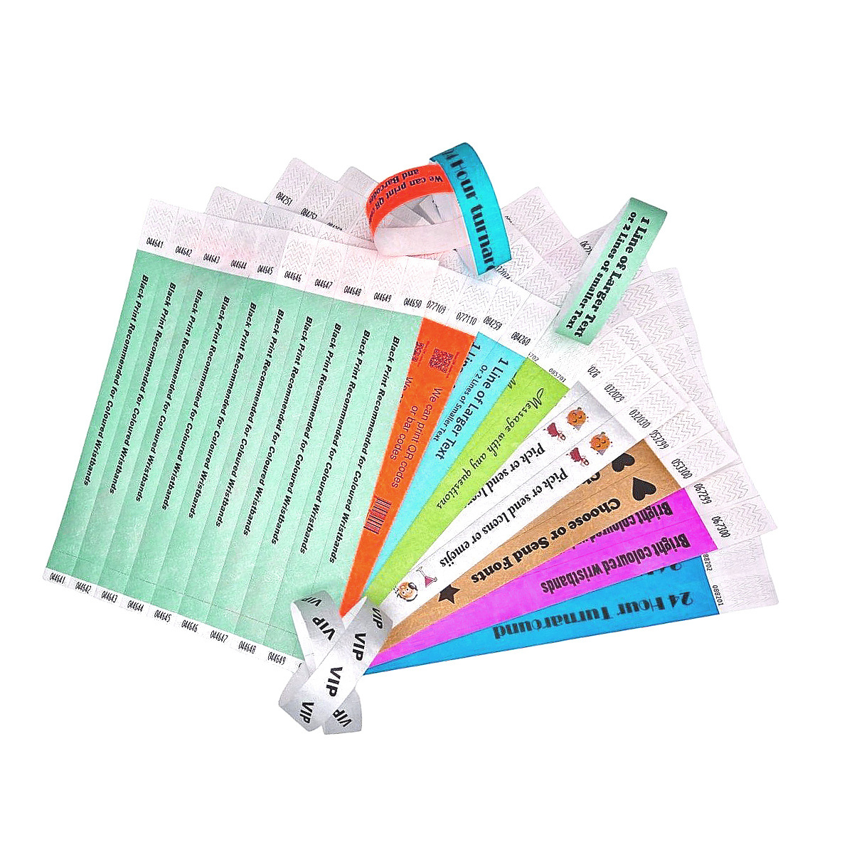 Promotional Printed Logo Cheap Plain Color Printable Logo Paper Tickets Events Waterproof Disposable Tyvek Paper Wristbands