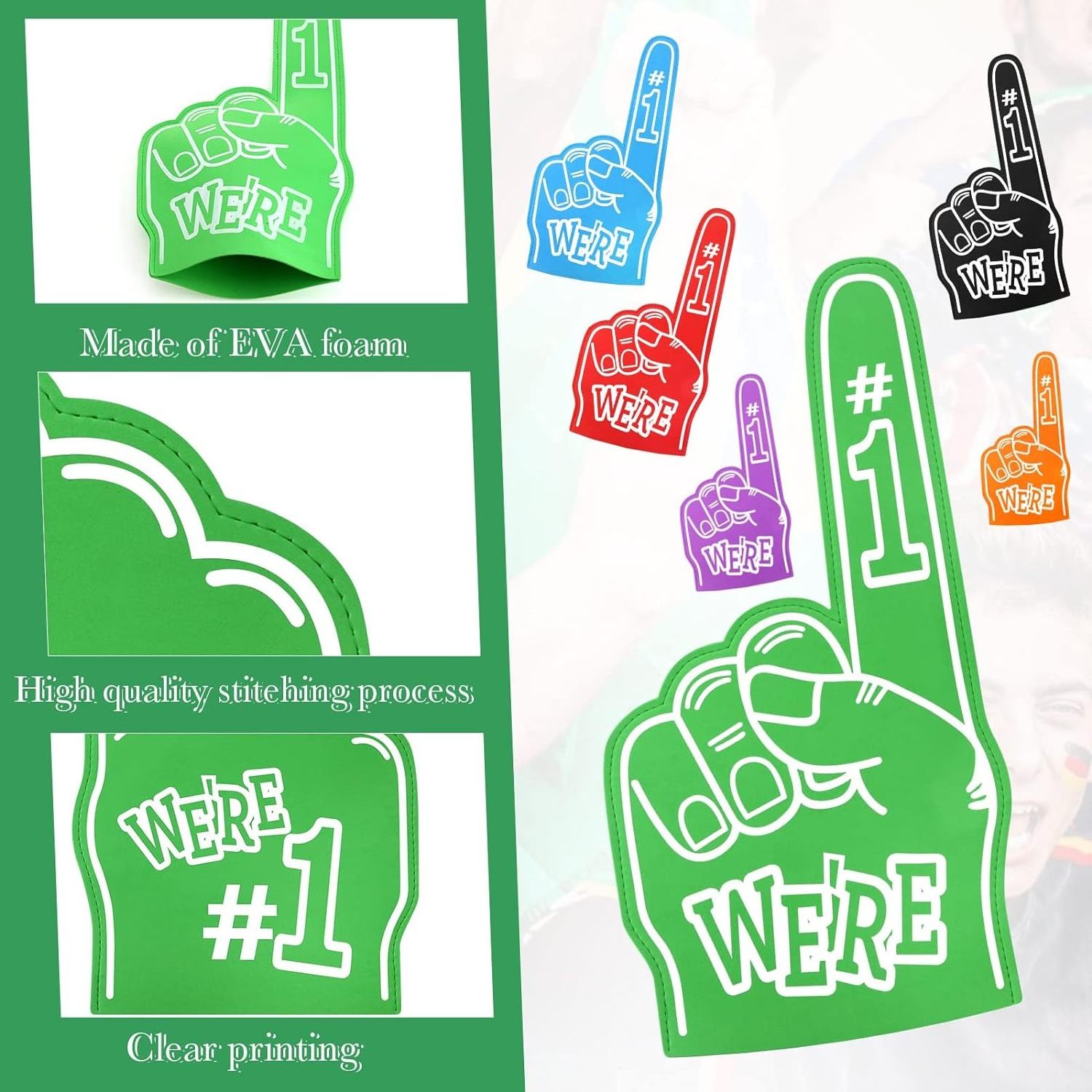 Customized EVA Cheerleading Gloves Hand Baseball Foam Fingers Foam Fan Finger for Sports Celebration Events