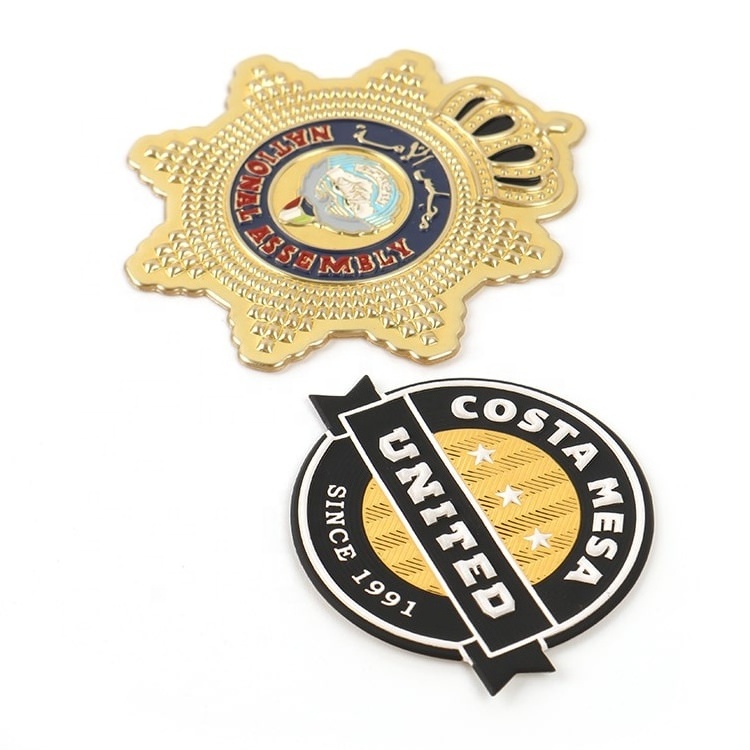 Heat Transfer 3D Embossed Gold Logo Sticker High Frequency TPU Patches for Event Organization