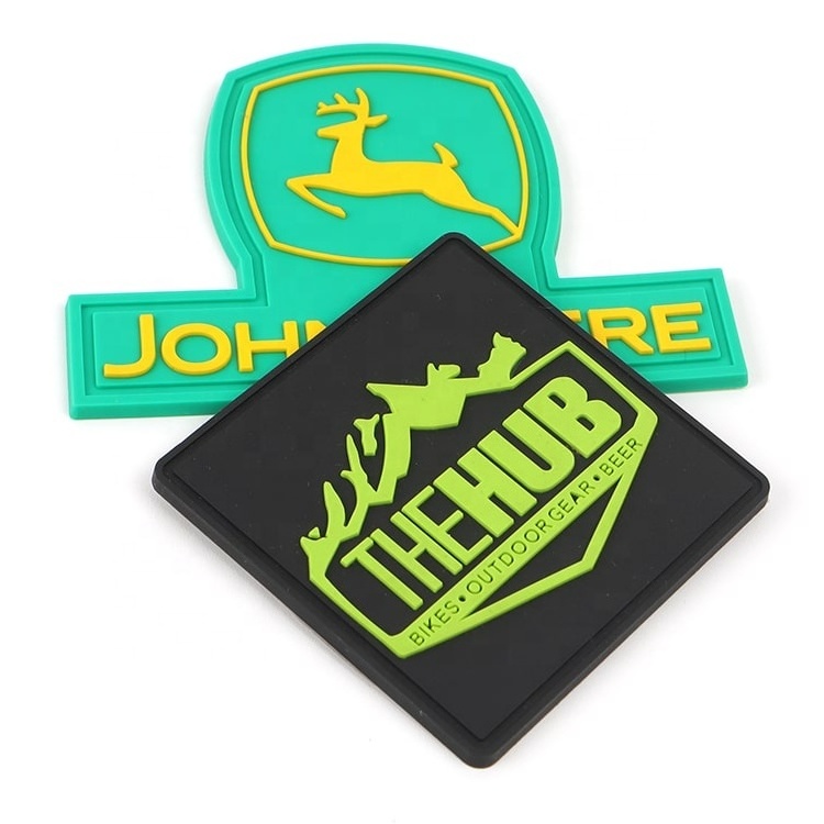 Custom Made 3D Embossed Reflective PVC Rubber Patches Iron-On Style with Adhesive Backing Canvas Fabric