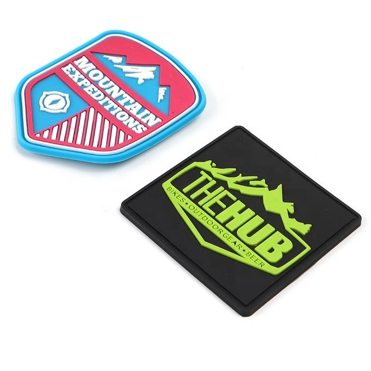 Custom Made 3D Embossed Reflective PVC Rubber Patches Iron-On Style with Adhesive Backing Canvas Fabric