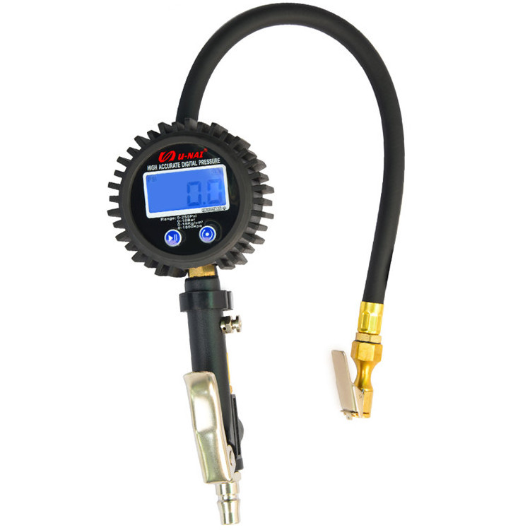 0.1 Resolution Tire Inflator with Pressure Gauge 255 PSI Digital Heavy Duty Brass Ari Chuck 529g N.Weight Tire Inflator Gauge