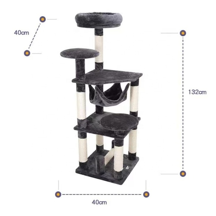 U-PETS Factory Direct Supply Classic Cat Tree, Cat Scratching Post, Cat Tower with Cat Room and Hammock