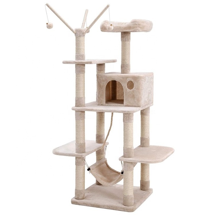 Best Selling Basic Cat trees Hammock and condo and factory direct supply cat tower tree