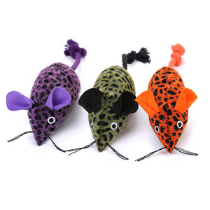 Factory cheap leopard print plush catnip mice toys catnip cat toys