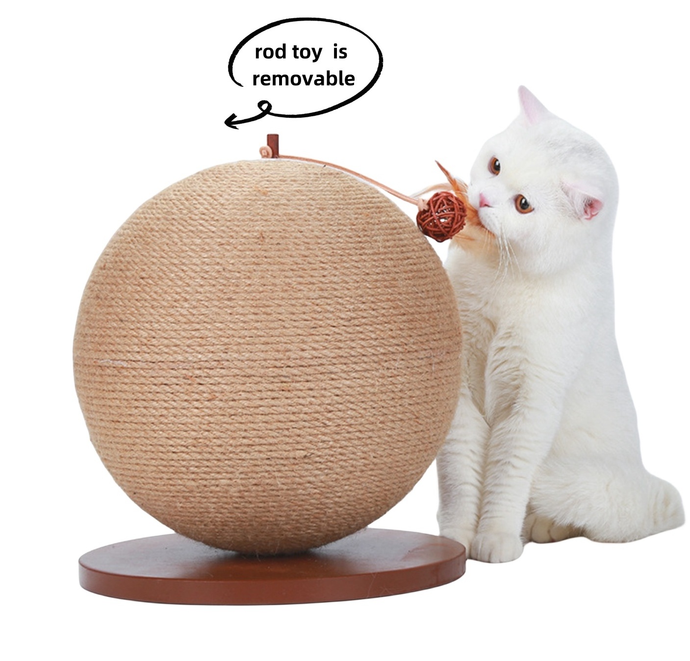 Wholesale cat scratching big sisal ball with interactive toy for indoor cats