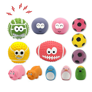 Non-toxic cute bite-resistant latex dog toys latex dog ball with squeakers