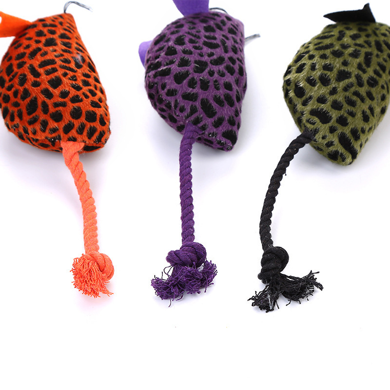 Factory cheap leopard print plush catnip mice toys catnip cat toys