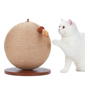 Wholesale cat scratching big sisal ball with interactive toy for indoor cats