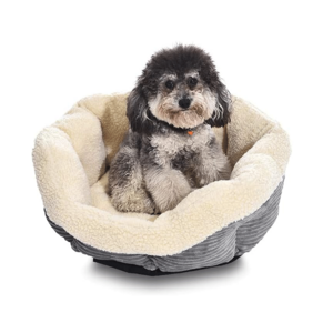 Self Warming Round Pet Bed Corduroy Small Dog Beds