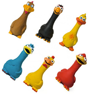 Latex Dog Squeaky Toys duck and chicken Soft Dog Toys Chewing Squeaky Toy