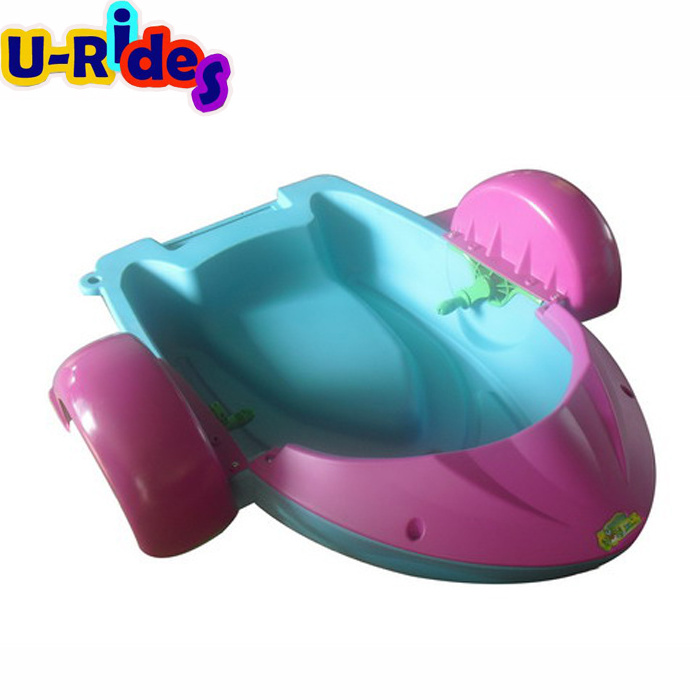 different sizes family hand aqua cycle paddle boat swimming pool plastic hand crank water paddle boat for water park