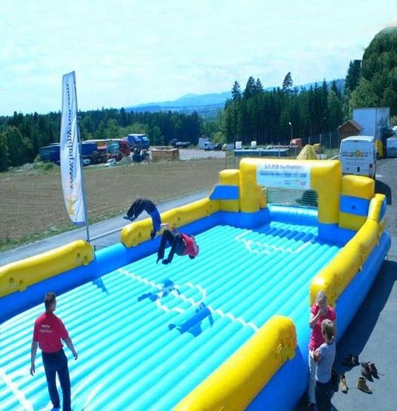 Inflatable soap football pitch soccer arena inflatable slippery soccer field For Event