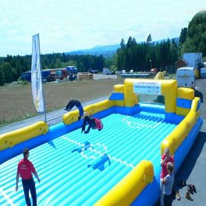 Inflatable soap football pitch soccer arena inflatable slippery soccer field For Event