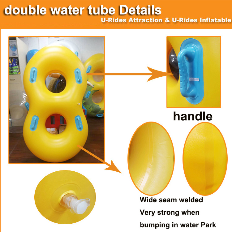 Normal In stock 0.75mm thickness PVC 2 Person waterpark slide tube double seat tube inflatable water park slide for Cobra Slide