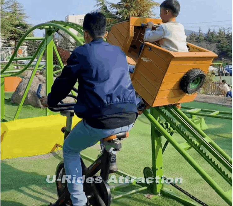 Hot sale amusement park equipment manpower driving mini roller coaster train human power roller coaster for kids