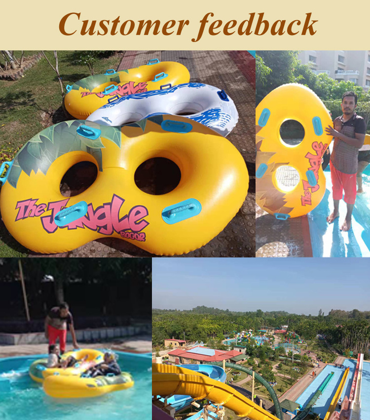 Normal In stock 0.75mm thickness PVC 2 Person waterpark slide tube double seat tube inflatable water park slide for Cobra Slide