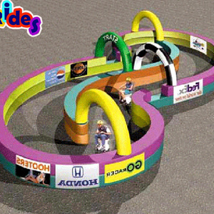 Outdoor extreme rush race track bumper cars racing track Inflatable karting track For Go Karts or Toilet Racer or Quad Bikes