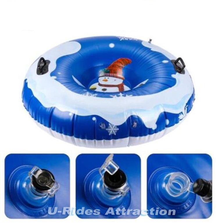 Factory price custom logo winter sport game inflatable snow sled with handles inflatable snow tube for adults and kids